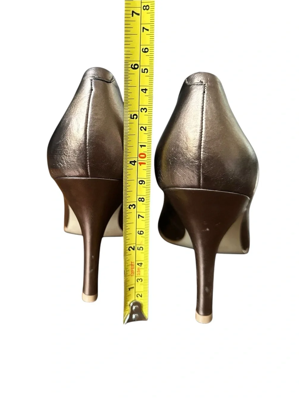 Nine West Barbe Metallic Gold Pointed Toe Pumps Size 6M Heel 4 Inch